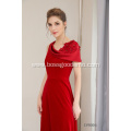 French Style Wine Red Bright Eye-catching Romantic Evening Dress For Date New Fashion V-neck Off Shoulder Long Prom Party Dress